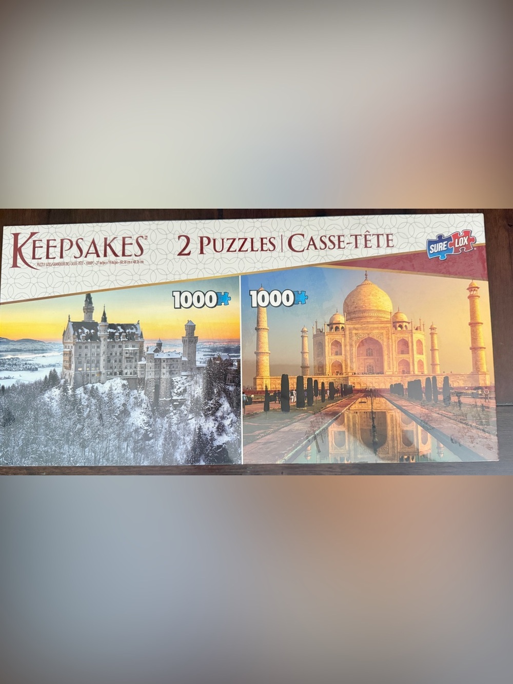 KEEPSAKE the Label Blue & Gold Twin 1000-Piece Scenic Puzzles